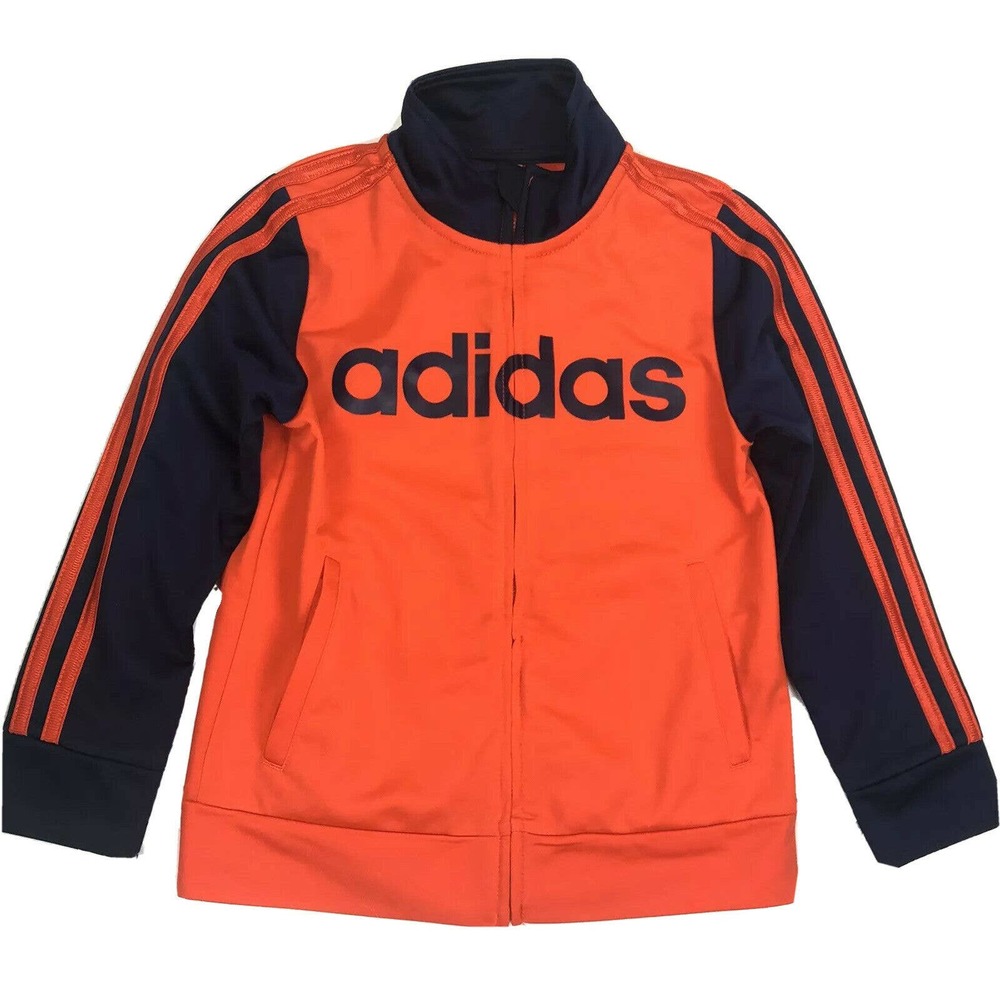 adidas youth orange blue track jacket size 6